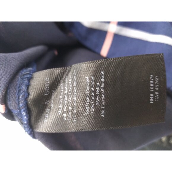 Rag & Bone Simone Cotton High Rise  Blue Plaid Slim Cropped Pants Size 4 - Picture 5 of 16